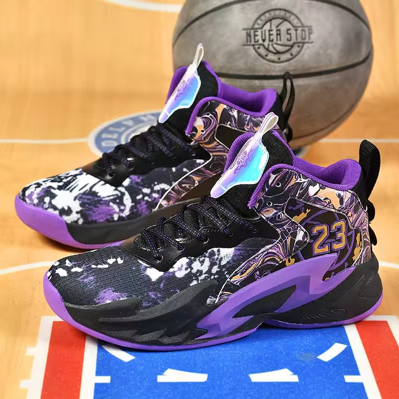 purple basketball shoes