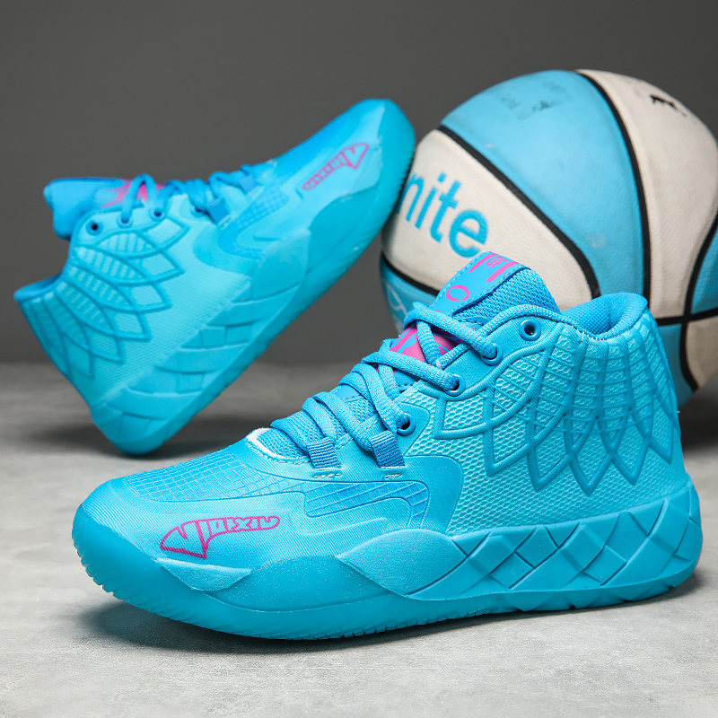 blue basketball shoes